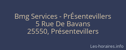 Bmg Services - PrÉsentevillers