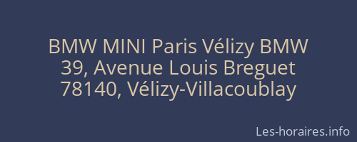 BMW MINI Paris Vélizy BMW