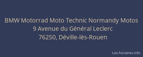 BMW Motorrad Moto Technic Normandy Motos