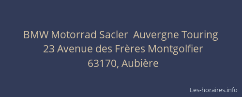 BMW Motorrad Sacler  Auvergne Touring