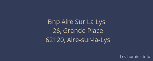 Bnp Aire Sur La Lys