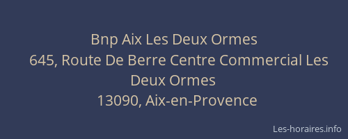 Bnp Aix Les Deux Ormes