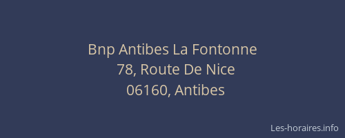 Bnp Antibes La Fontonne
