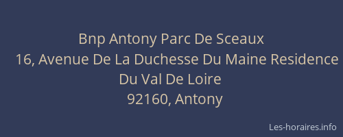 Bnp Antony Parc De Sceaux