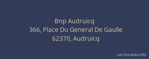Bnp Audruicq