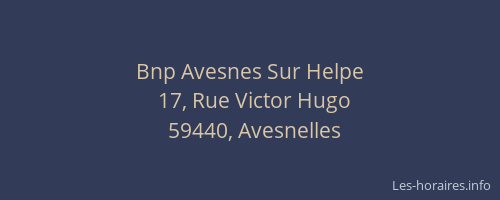 Bnp Avesnes Sur Helpe