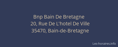 Bnp Bain De Bretagne