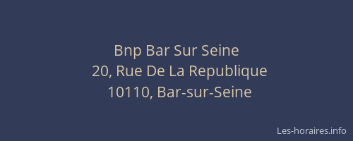 Bnp Bar Sur Seine