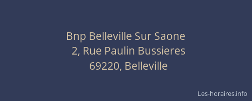 Bnp Belleville Sur Saone