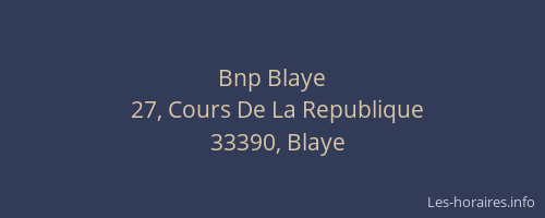 Bnp Blaye