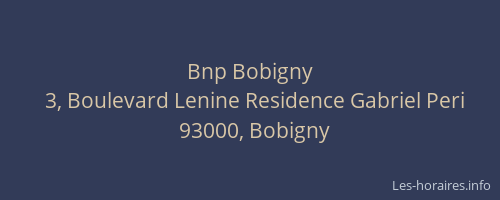 Bnp Bobigny