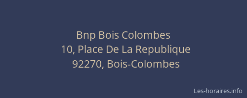 Bnp Bois Colombes