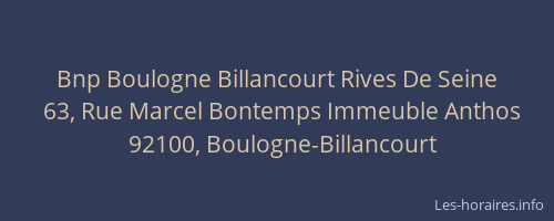 Bnp Boulogne Billancourt Rives De Seine