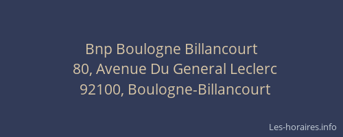 Bnp Boulogne Billancourt