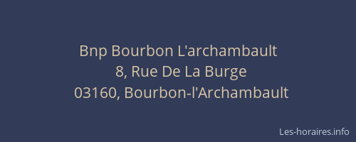 Bnp Bourbon L'archambault