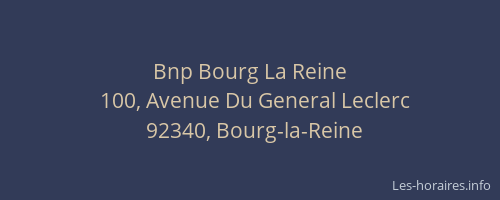 Bnp Bourg La Reine