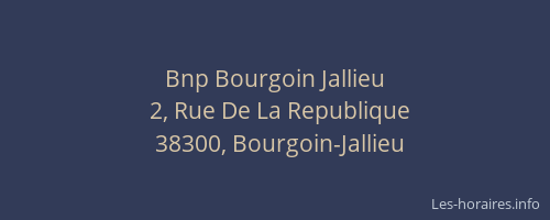 Bnp Bourgoin Jallieu