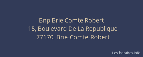 Bnp Brie Comte Robert