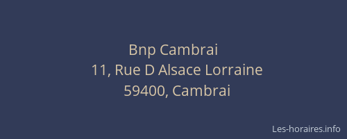 Bnp Cambrai