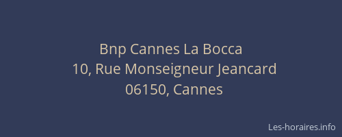 Bnp Cannes La Bocca