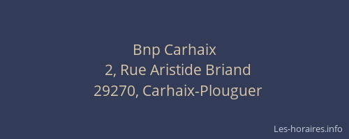 Bnp Carhaix
