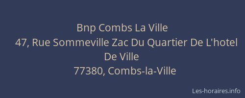 Bnp Combs La Ville