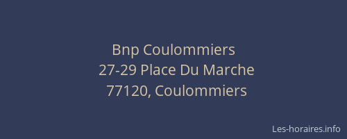 Bnp Coulommiers