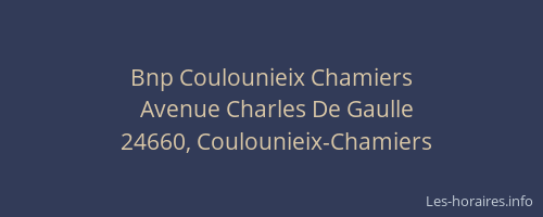 Bnp Coulounieix Chamiers
