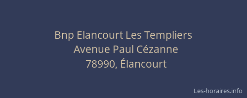 Bnp Elancourt Les Templiers