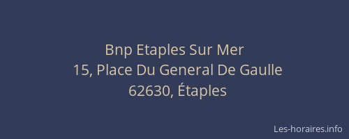 Bnp Etaples Sur Mer