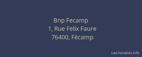 Bnp Fecamp