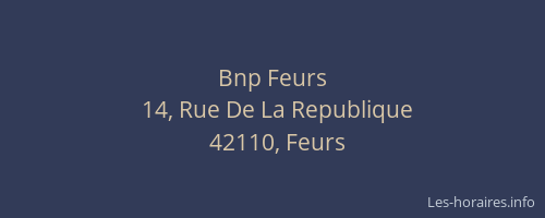 Bnp Feurs