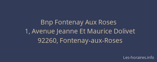Bnp Fontenay Aux Roses