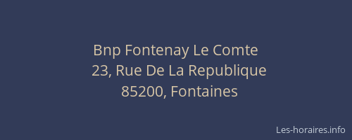 Bnp Fontenay Le Comte