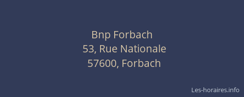 Bnp Forbach