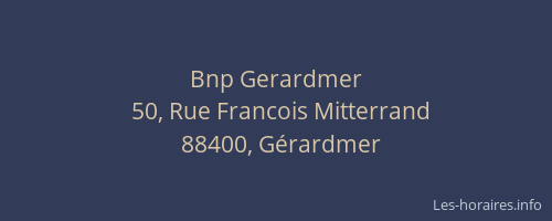 Bnp Gerardmer