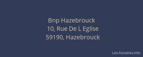 Bnp Hazebrouck