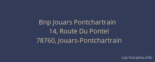 Bnp Jouars Pontchartrain