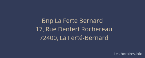 Bnp La Ferte Bernard