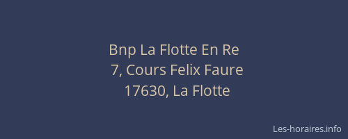 Bnp La Flotte En Re
