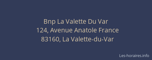 Bnp La Valette Du Var