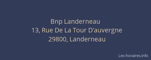 Bnp Landerneau