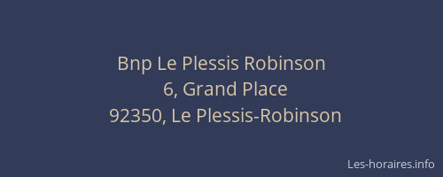 Bnp Le Plessis Robinson