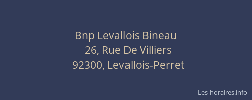 Bnp Levallois Bineau
