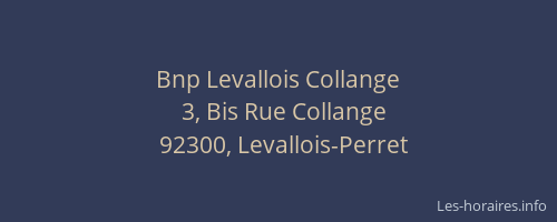 Bnp Levallois Collange