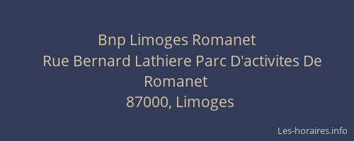 Bnp Limoges Romanet