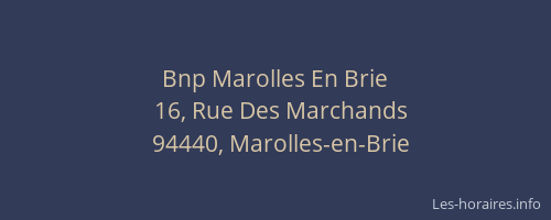 Bnp Marolles En Brie