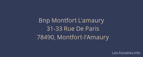 Bnp Montfort L'amaury