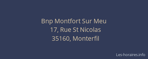 Bnp Montfort Sur Meu