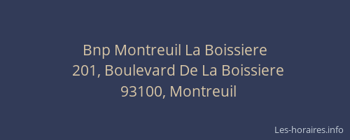 Bnp Montreuil La Boissiere